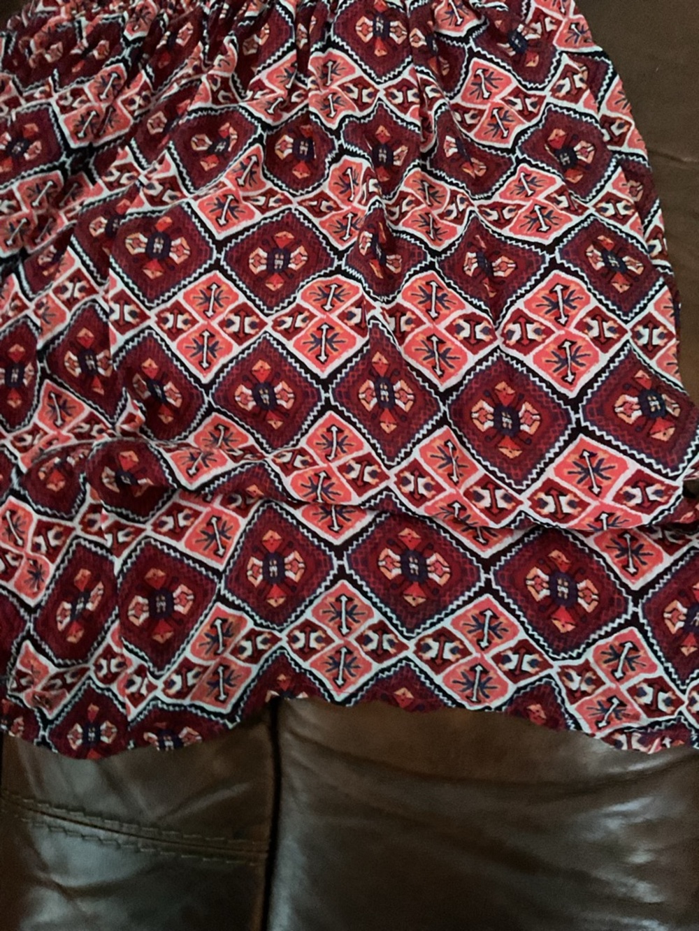 Hollister Red Smocked Tank with Floral Strap - Picture 5 of 5